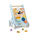 Wooden Baby Walker Push and Pull Learning Activity Center with Wheels Push Toy