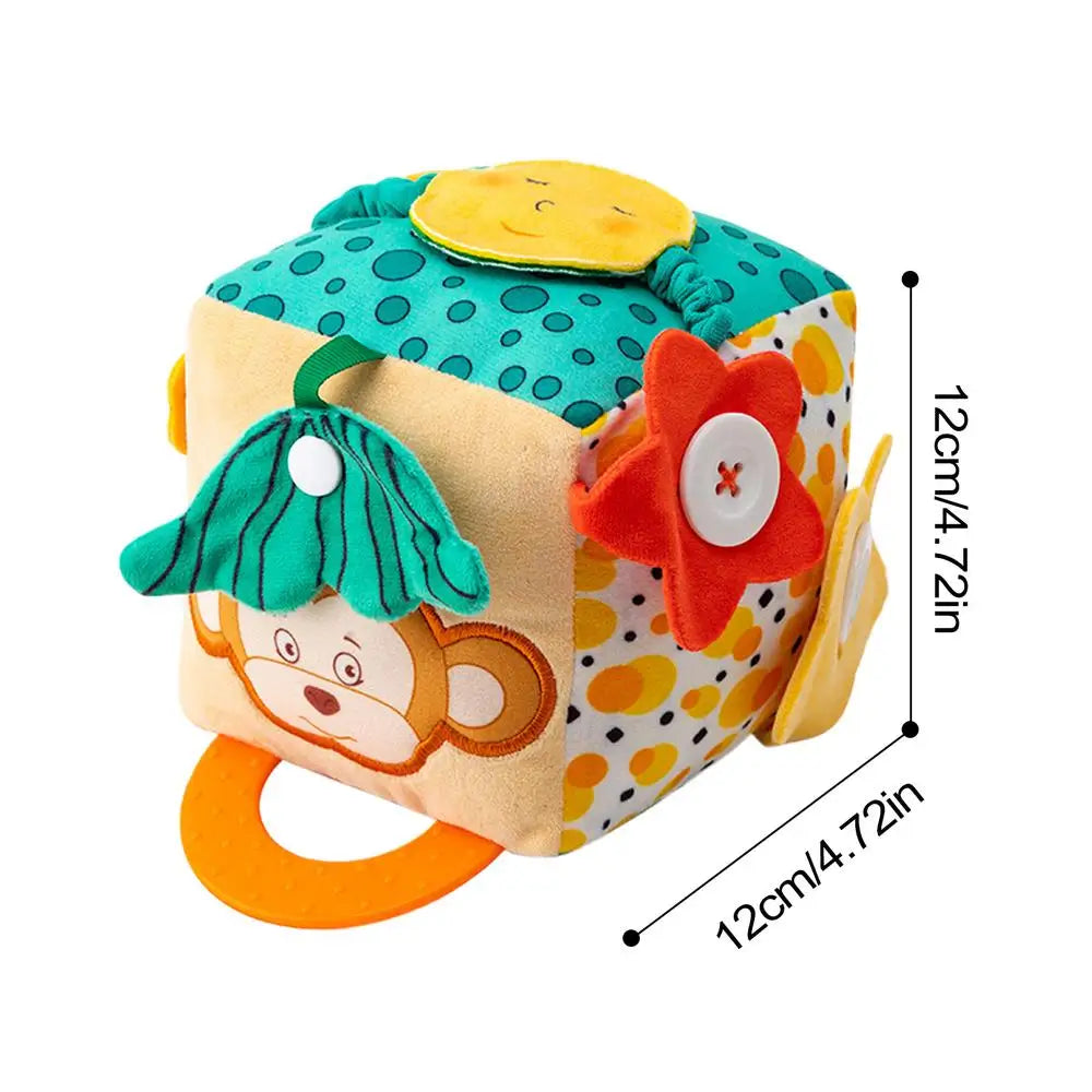 Baby Practice Dressing Toy Early Learning Activity Cube Buttons Dressing Nap Button  Life Skill Education Toys For Children Gift