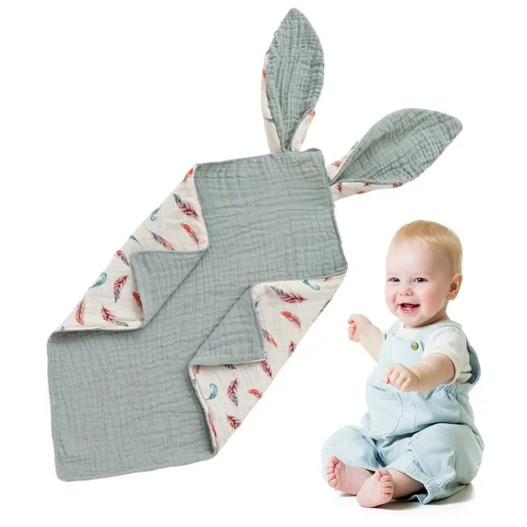 Snap Bibs For Baby Rabbit Ear Design Baby Bandana Drool Bibs Soft Comfortable Cotton Unisex Drooling Bib For Boys Girls