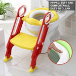 Baby Toddler Soft Toilet Chair Ladder Adjustable Safety Potty Training Seat (Red Yellow) Baby Toilet Ladder Toddlers Potty Seats
