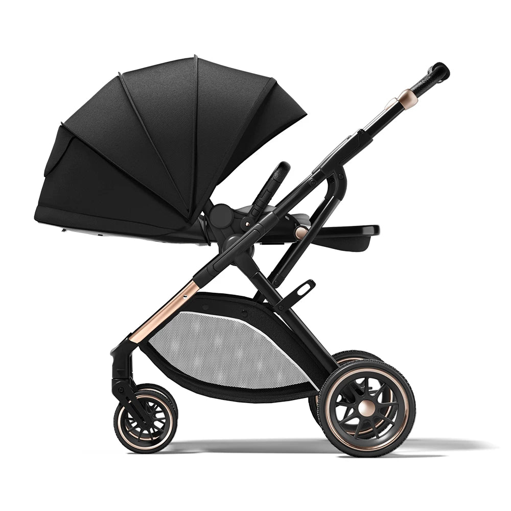 High View Baby Stroller Ergonomics Seat Portable Baby Pram One Hand to Recline Pushchair