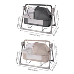 Gray/Khaki Electric Cradle Baby Swing Bed, Automatic Rocking Recliner Crib Basket, Music Remoter Control Sleeping Basket Cot
