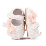 Baby Girl Crib Shoes Cute Bows Flowers Non-slip Soft Soles Mary Jane Shoes Casual Walking Shoes for Newborn Toddler