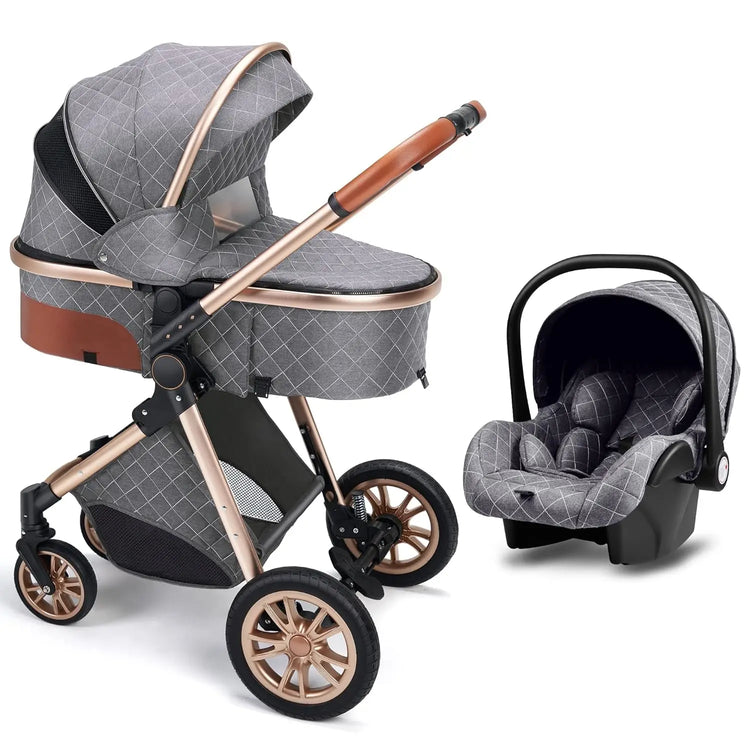 2 In 1 Baby Cradle Stroller, Convertible Foldable Standard Stroller, Double-sided Stroller Stroller, Portable High View Stroller