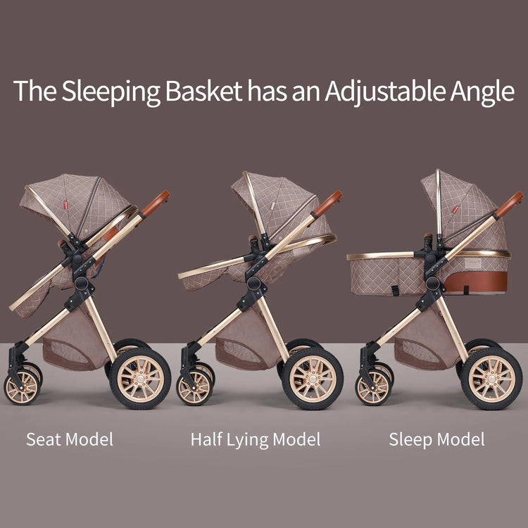 2 In 1 Baby Cradle Stroller, Convertible Foldable Standard Stroller, Double-sided Stroller Stroller, Portable High View Stroller