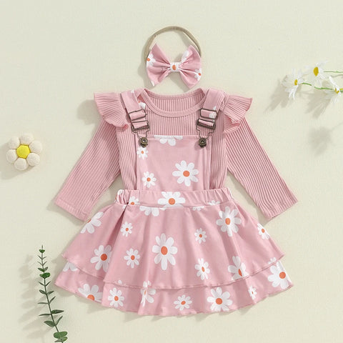 Adorable Baby Girls Winter Outfit Set with Knit Sweater Plaid Skirt and Matching Headband - 3 Piece Clothing Ensemble