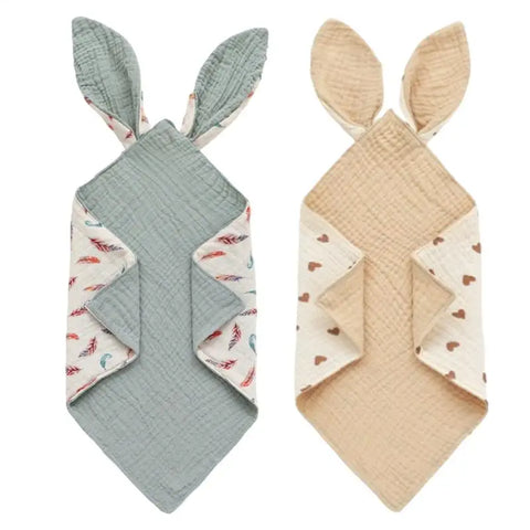 Snap Bibs For Baby Rabbit Ear Design Baby Bandana Drool Bibs Soft Comfortable Cotton Unisex Drooling Bib For Boys Girls