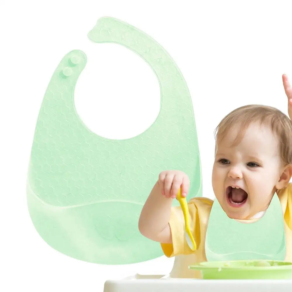 Baby Silicone Bibs Babies Waterproof Bib Solid Adjustment Children's Burp Cloths Accessories Newborn