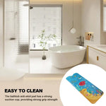 Baby Bath Mat Non Slip Cartoon Toddler Anti-Slip Shower Mats 40 X 16 Inch Machine Washable Toddler Baby Bathtub Mat With Suction