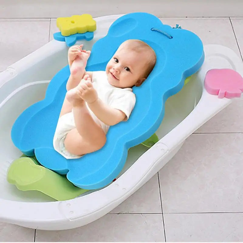 Sponge Baby Bath Mat Non-slip Sponge Mat Anti-skid Bathtub Infant Bath Pad Newborns Seat for Baby Care