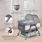 Sejoy Bedside Crib Sleeper for Baby with Large Storage Basket & Mesh Baby Bed Crib for Newborn Portable Baby Side Bassinet