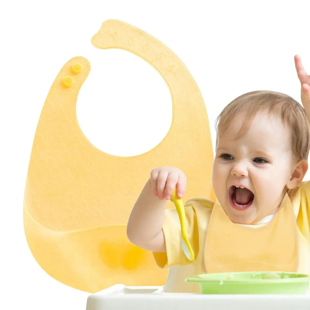 Baby Silicone Bibs Babies Waterproof Bib Solid Adjustment Children's Burp Cloths Accessories Newborn