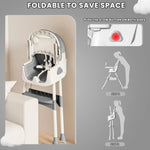 UBRAVOO Foldable Baby High Chair 6 Months Plus, with Large Antislip Pad & ToyRack, Easy to Clean Feeding , E500