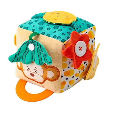 Baby Practice Dressing Toy Early Learning Activity Cube Buttons Dressing Nap Button  Life Skill Education Toys For Children Gift