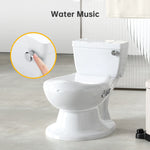 Potty Training Toilet for Toddler, Realistic Potty Training Toilet with Soft Seat with Realistic Flushing Sound & Non-Slip
