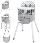 1 Portable Baby Highchair Convertible Highchair for Babies and Toddlers - Foldable Carry Small Box, High Chair, Infant Booster