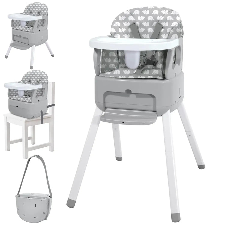 1 Portable Baby Highchair Convertible Highchair for Babies and Toddlers - Foldable Carry Small Box, High Chair, Infant Booster