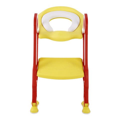 Baby Toddler Soft Toilet Chair Ladder Adjustable Safety Potty Training Seat (Red Yellow) Baby Toilet Ladder Toddlers Potty Seats