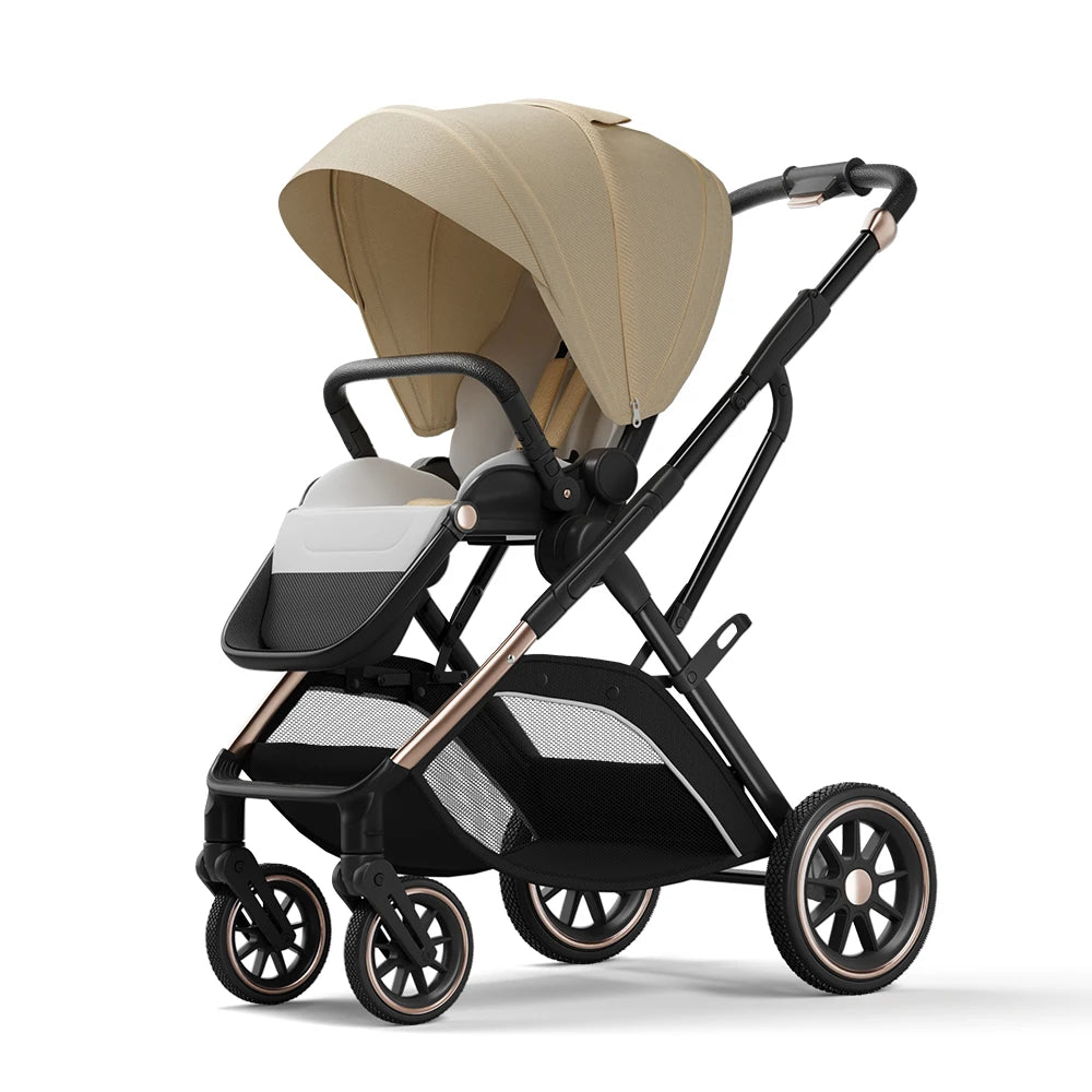 High View Baby Stroller Ergonomics Seat Portable Baby Pram One Hand to Recline Pushchair
