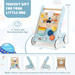Wooden Baby Walker Push and Pull Learning Activity Center with Wheels Push Toy